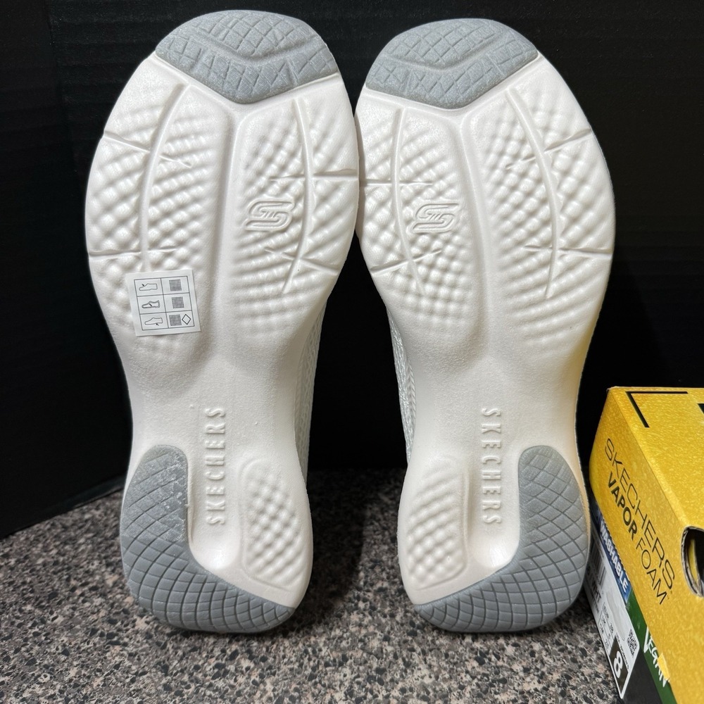 Skechers Vapor Foam Shoes Size 8 Move Smitten Vegan Memory Foam Sneakers White - Picture 6 of 16